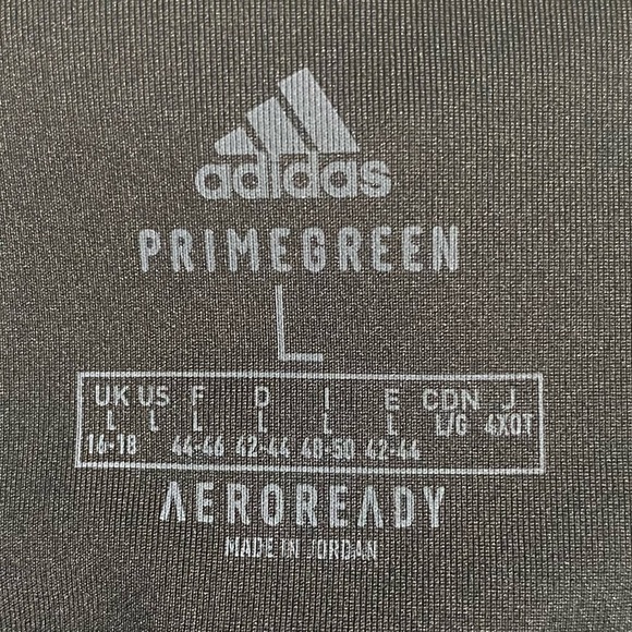 Adidas Primegreen Aeroready Tights L Black/Grey 3-Stripes 7/8 Length NWT - Picture 10 of 12